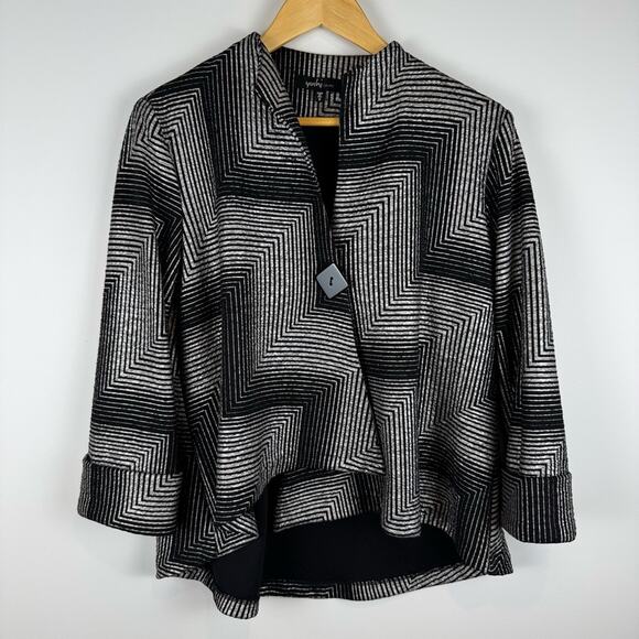 Yushi Geometric Black and Silver Blazer ~ Small - Picture 1 of 12